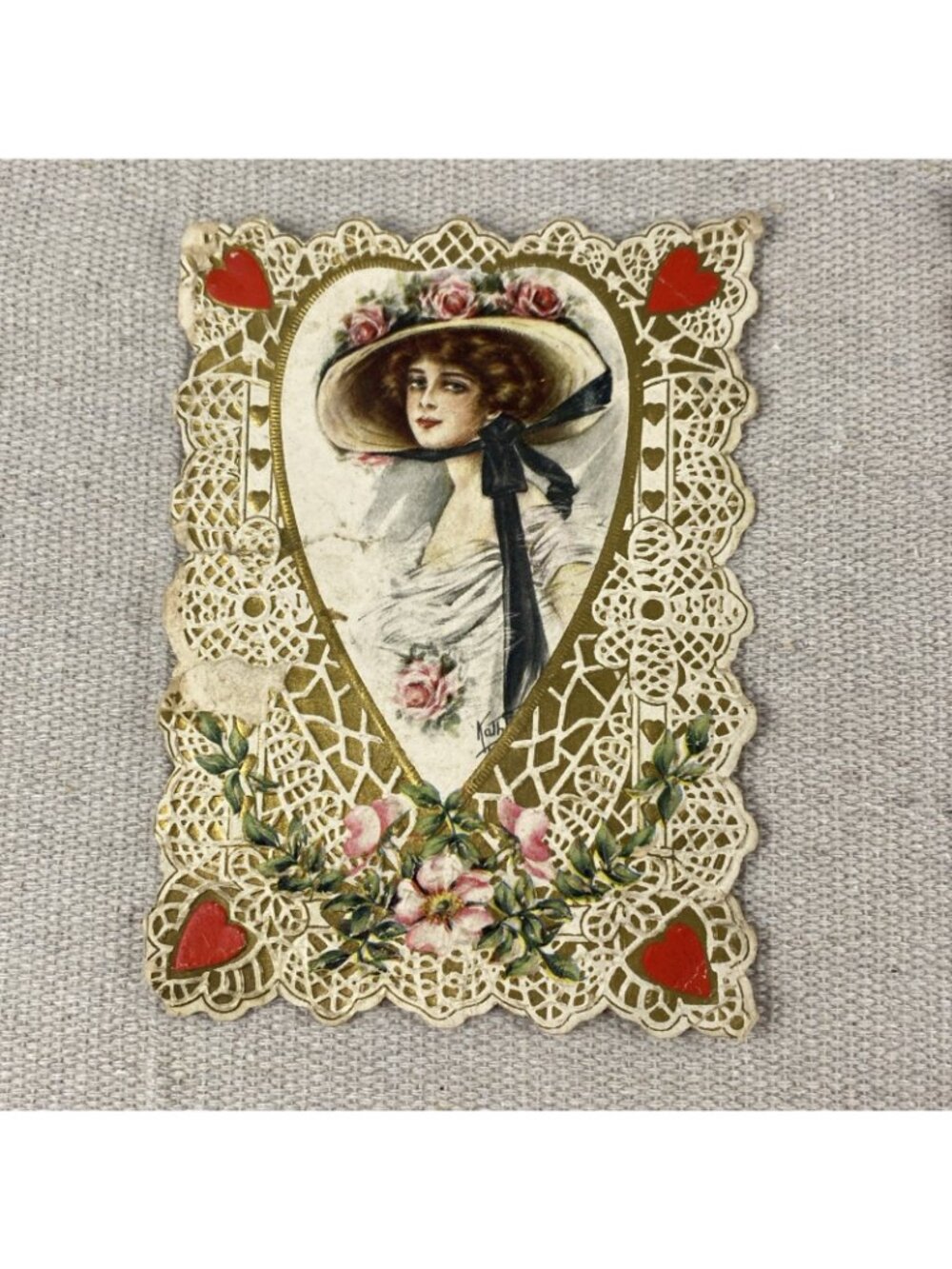 Lot Of 7 Antique Whitney Made Valentine's Day Cards Die Cut Embossed 1920s - Picture 4 of 16